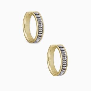 Kendra Scott Jack Gold Hoop Earrings White Crystal